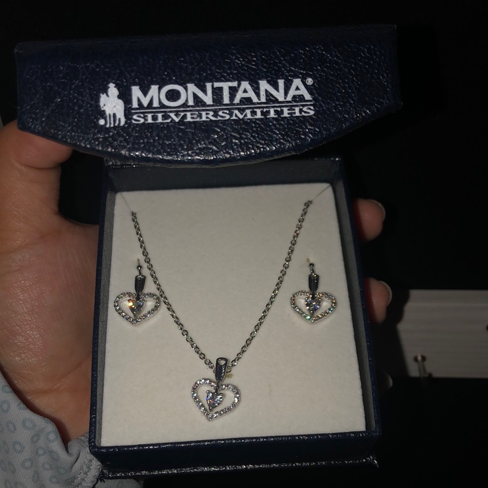 Heart shaped earrings and necklace